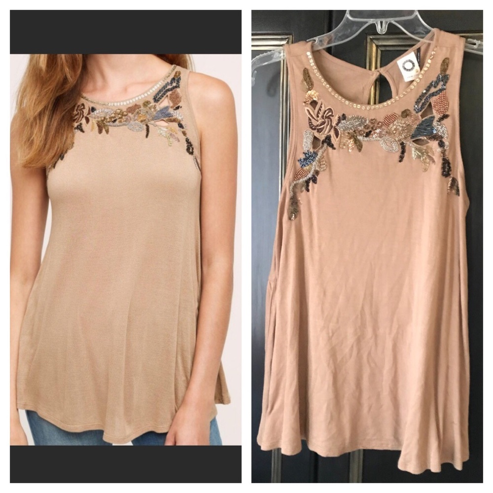 Anthropologie Akemi + Kin fancy tank top sequins